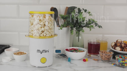 8-Cup Hot Air Electric Popcorn Popper and Bowl, 800 Watts, White & Yellow